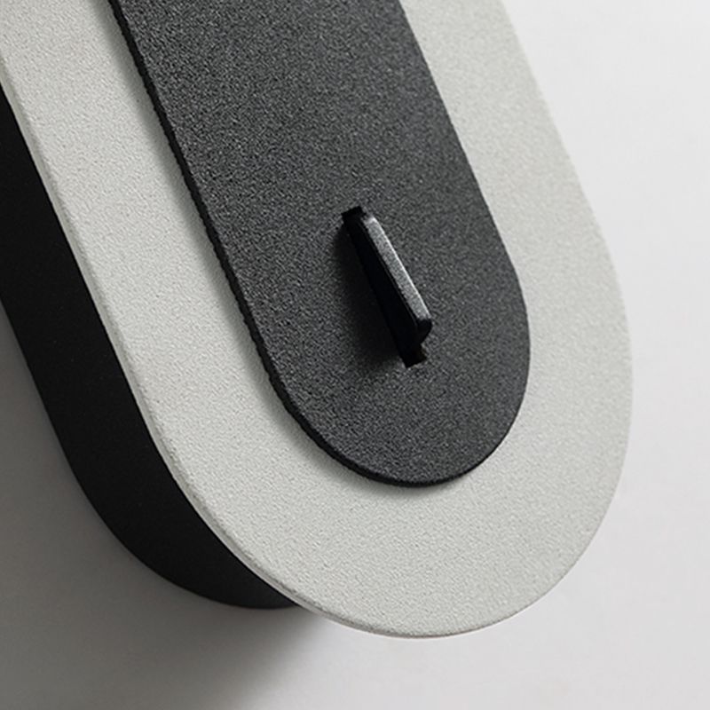 Metal Round Shape Wall Lighting Modern 1-Light Wall Mounted Light Fixture in Gray Finish