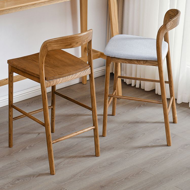 Indoor Solid Wood Bar Stool Upholstered Bar Stool with Footrest