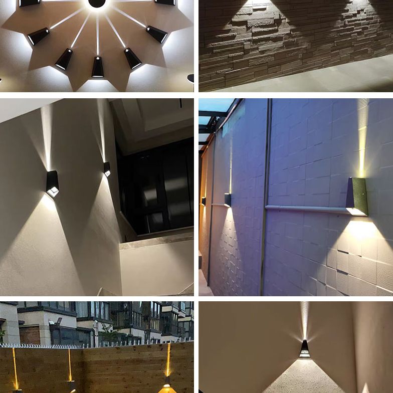 Modern Minimalist Style Geometric Up and Down LED Wall Sconce Metal Sconces