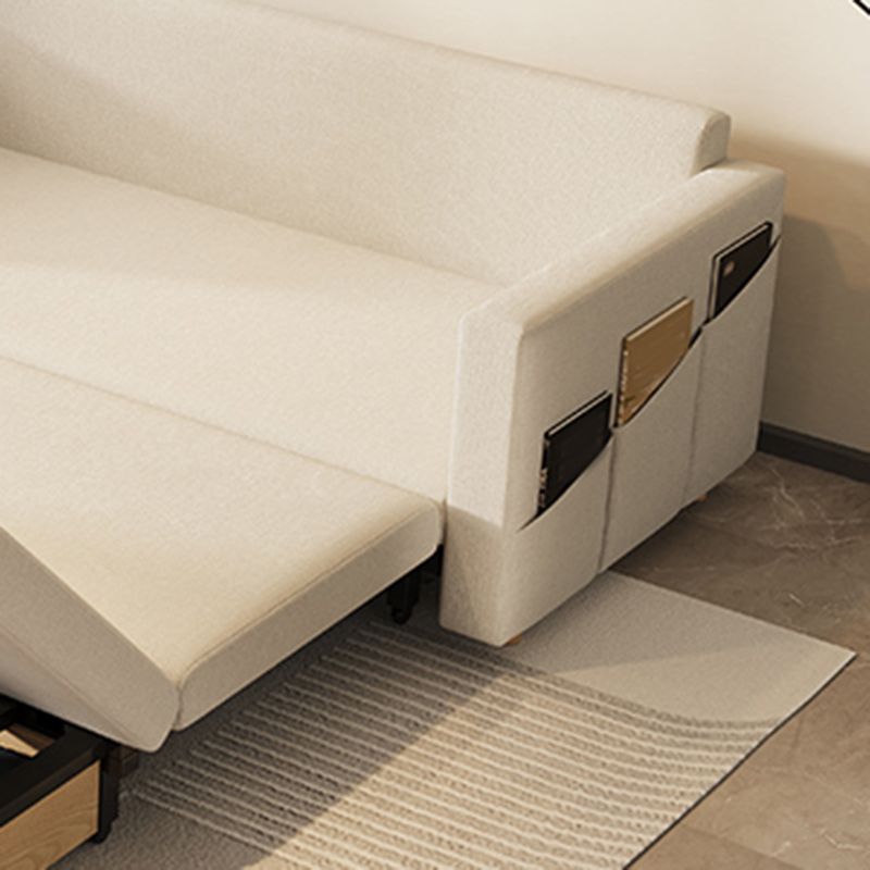 31" Wide Scandinavian Sleeper Sofa Futon Beige Foldable Sleeper Sofa