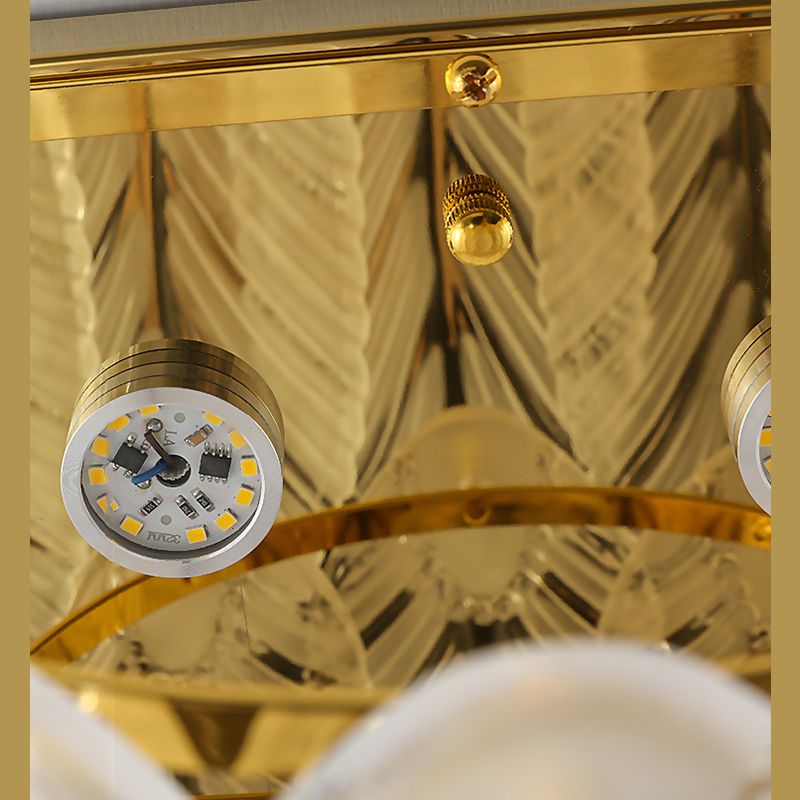 Leaf Flush Mount Wall Sconce Postmodern Crystal Gold Wall Light for Living Room