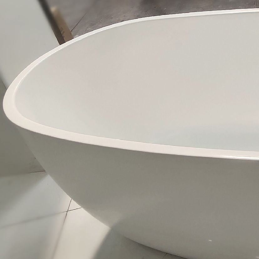 Acrylic Freestanding Soaking Bathtub Antique Finish Oval Modern Bath Tub