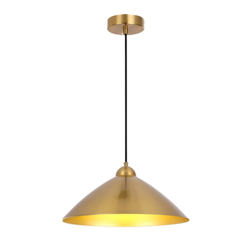 Metal Shaded Ceiling Pendant Light Contemporary Gold Suspension Pendant for Dinning Room