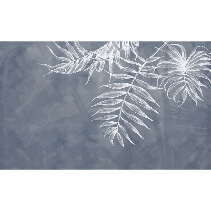 Pastel Color Leaves Mural Wallpaper Moisture-Proof Wall Covering for Living Room