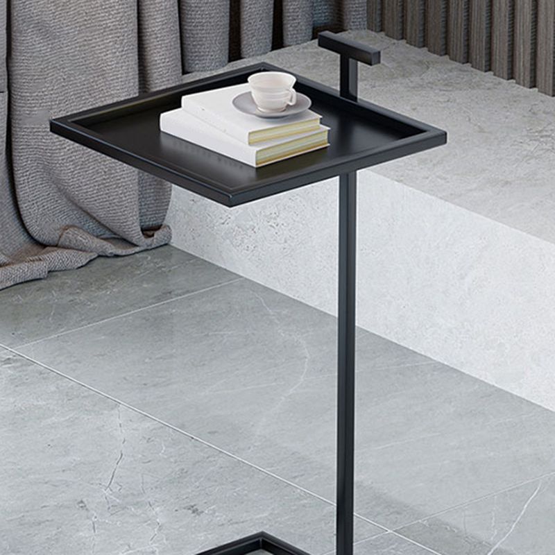 Mid-century Modern Square Tray Top Side Table 23.23" Tall Metal C End Table