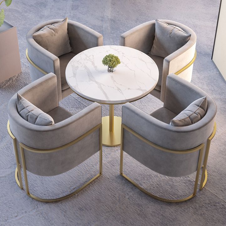 Nordic Sintered Stone Dining Room Set with Metal Base Dining Furniture for Household