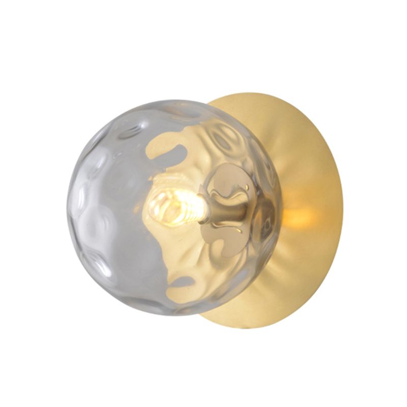 Traditional 1 - Light Globe Bath Lighting Solid Brass and Glass Bathroom Vanity Fixture