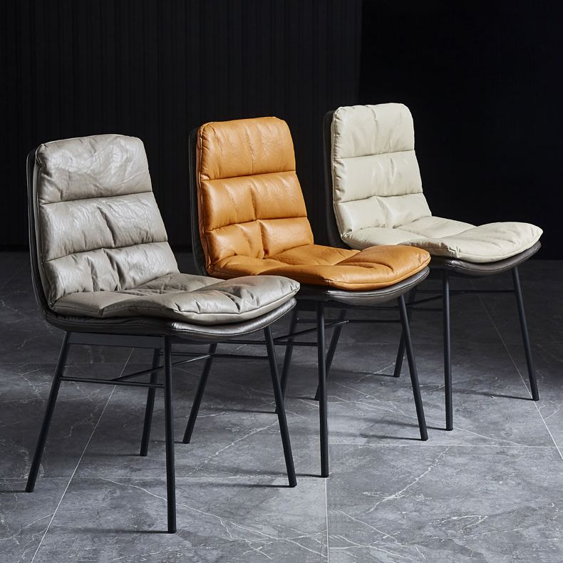 Contemporary Style Dining Metal Chairs Dining Armless Side Chairs for Kitchen