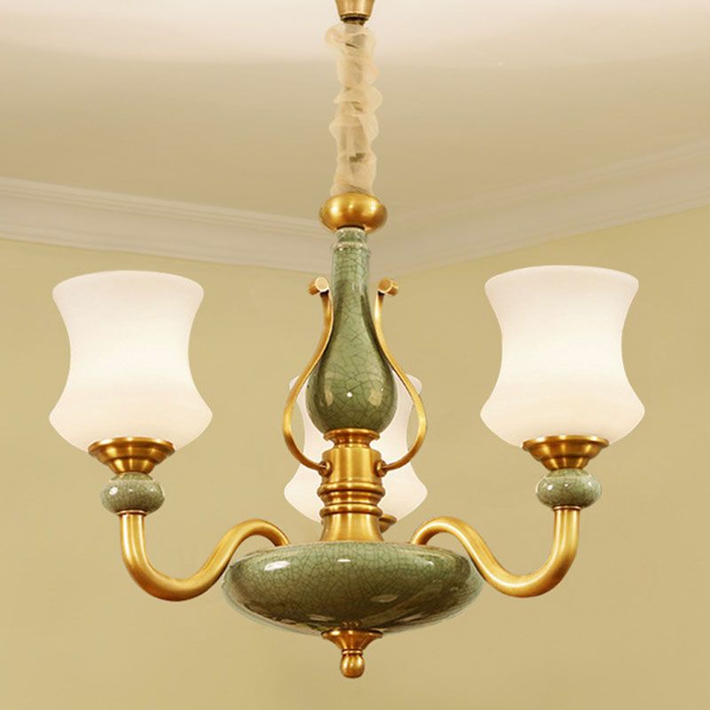 Lámpara colgante de sala de estar cónica vidrio esmerilado accesorio de iluminación de lámpara minimalista en verde