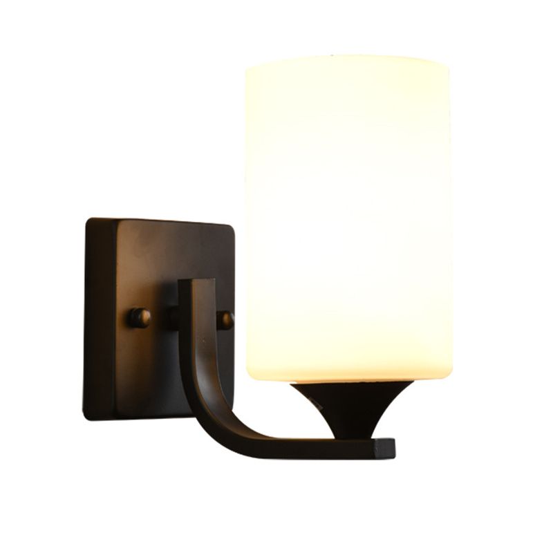 Contemporary Vanity Lighting Glass Shade Wall Light Fixture for Bathroom