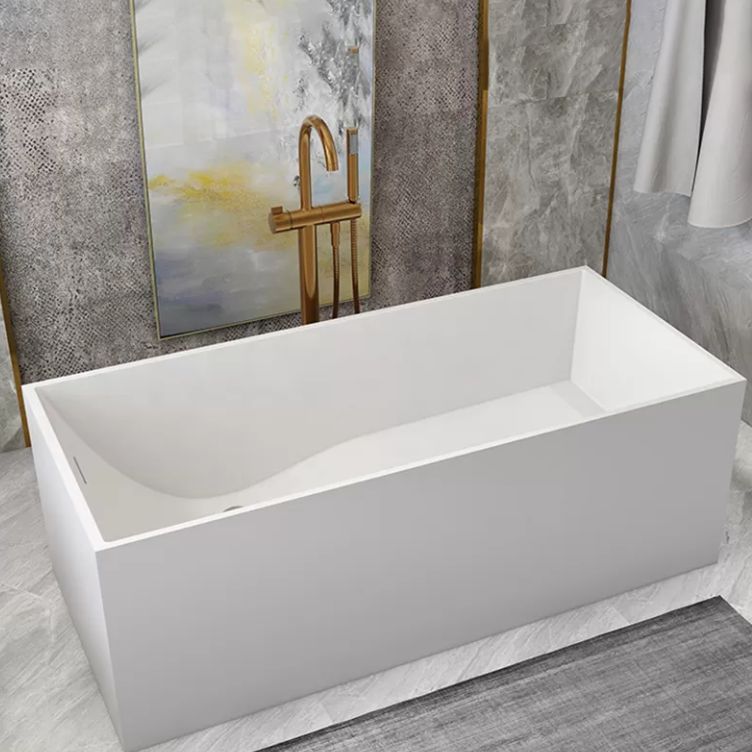 Soaking Rectangular Bathtub Antique Finish Back to Wall Bath Tub