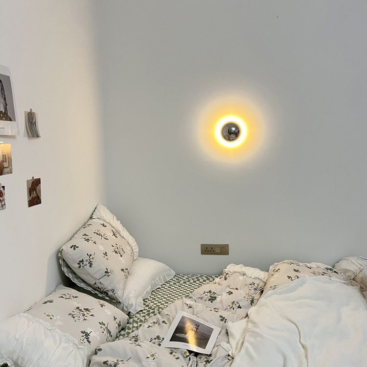 Ball Shape Wall Mount Lamp Modern Style Metal 1 Light Sconce Lamp in Chrome