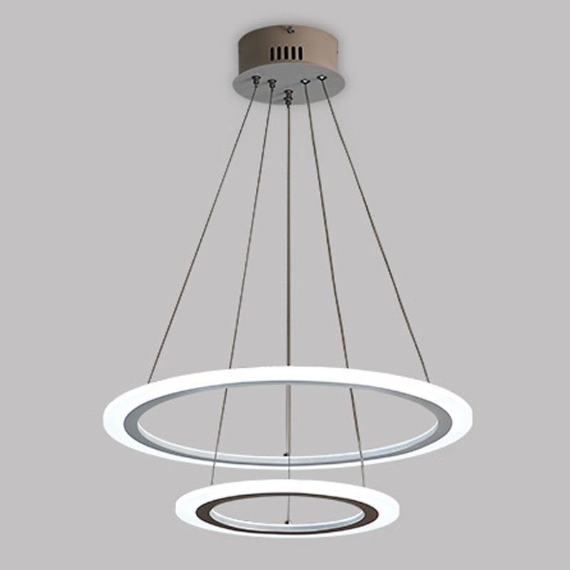 Eigentijdse eenvoudige LED hangende kroonluchter lichte meerlagige hangende lichtkit voor woonkamer