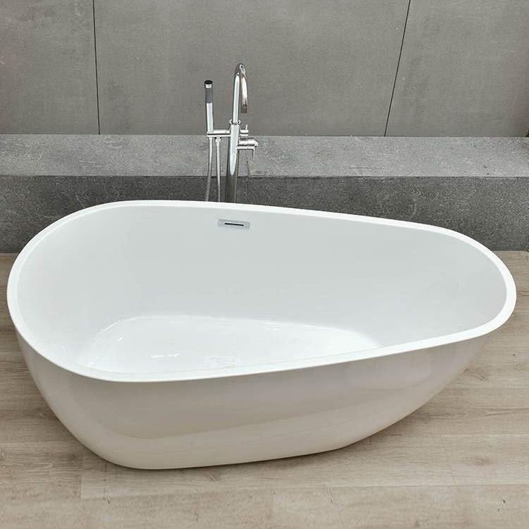 Center Modern Bathtub Freestanding Acrylic Soaking White Bath
