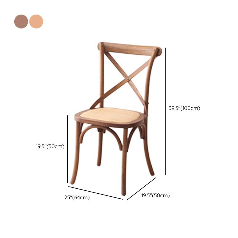 Contemporary Wood Kitchen Dining Side Chair Cross Back Side Chair