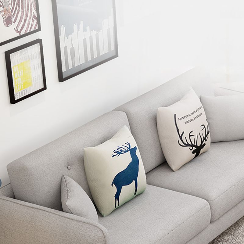 Tessuto grigio moderno/divano standard in pelle finta braccio quadrato di divano trapuntato