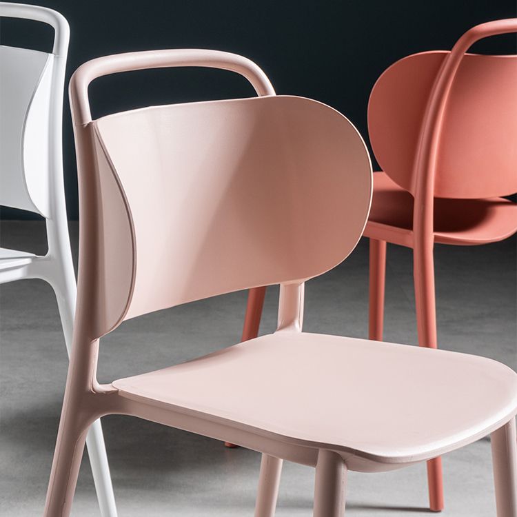 Contemporary Plastic Dining Armless Chair Open Back Dining Side Chair for Kitchen