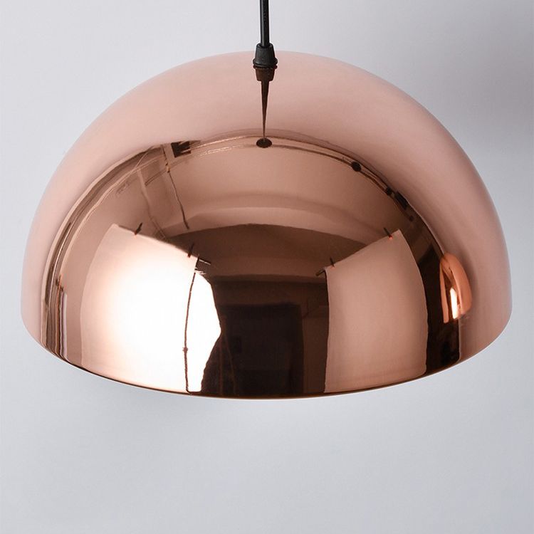 Simplicité ombragée plafonnier Light Metal Dinning Room Down Lighting Pendentif en or rose