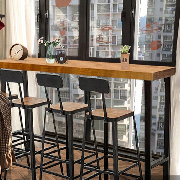 Wood Rectangle Top Counter Table Industrial 42-inch Height Table for Dining Room