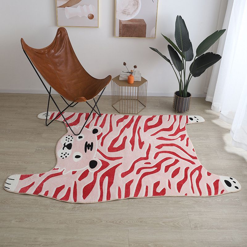 Brown Modern Carpet Polyester Tiger Carpet Non-Slip Backing Carpet for Living Room