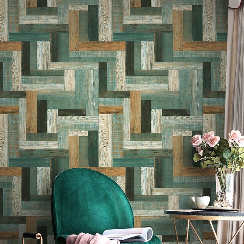 Enchanting Wood Wallpaper for Living Room Geometrical Wall Art in Multi Color, 33' x 20.5"