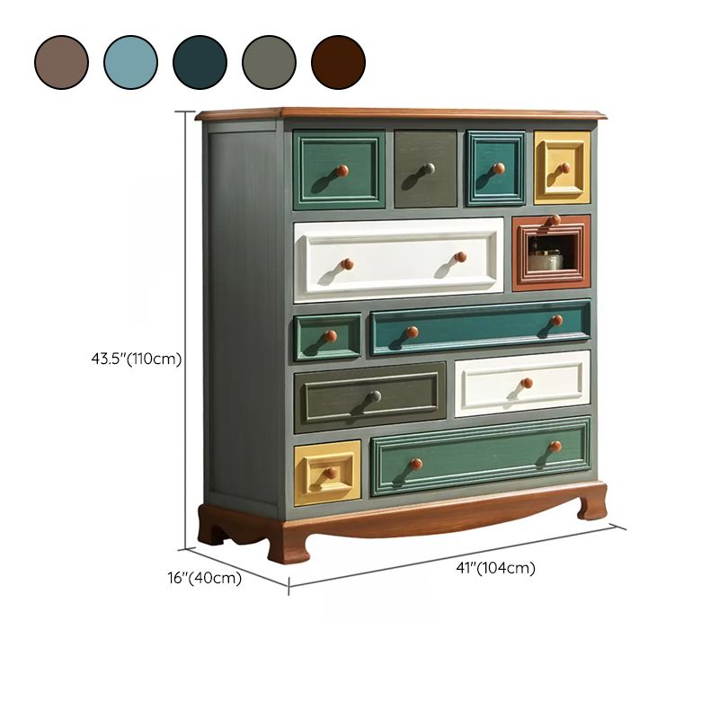 Nautical Storage Chest Dresser Solid Wood Dresser with 7/10/12 Drawers