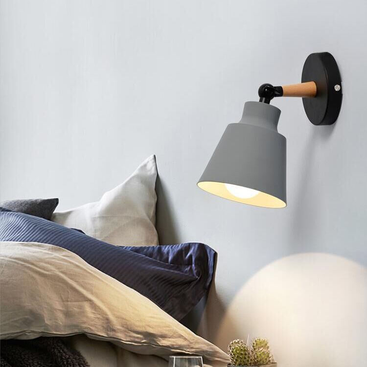 Noordse macaroonstijl SCONCE LICTEN KONERAL METALEN TADH EENGEVEN LAND HOUTEN WANDEL MOUT LAMP VOOR SLAAPKAMER