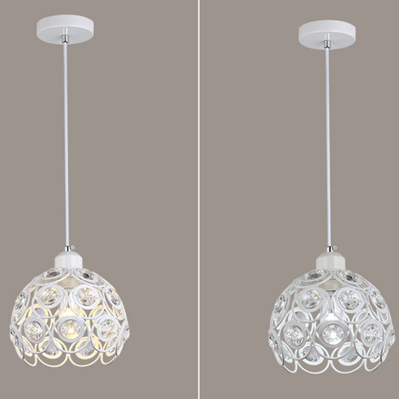Nordic Style Pendant Lamp Global Suspension Lighting with Crystal Shade