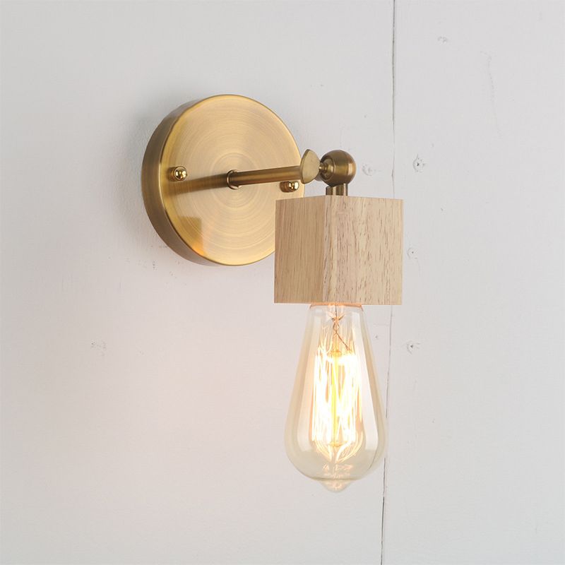 Moderne Wandleuchte Holzholz 1 Lichtwandmontierte Leuchte (Glühbirne nicht enthalten)