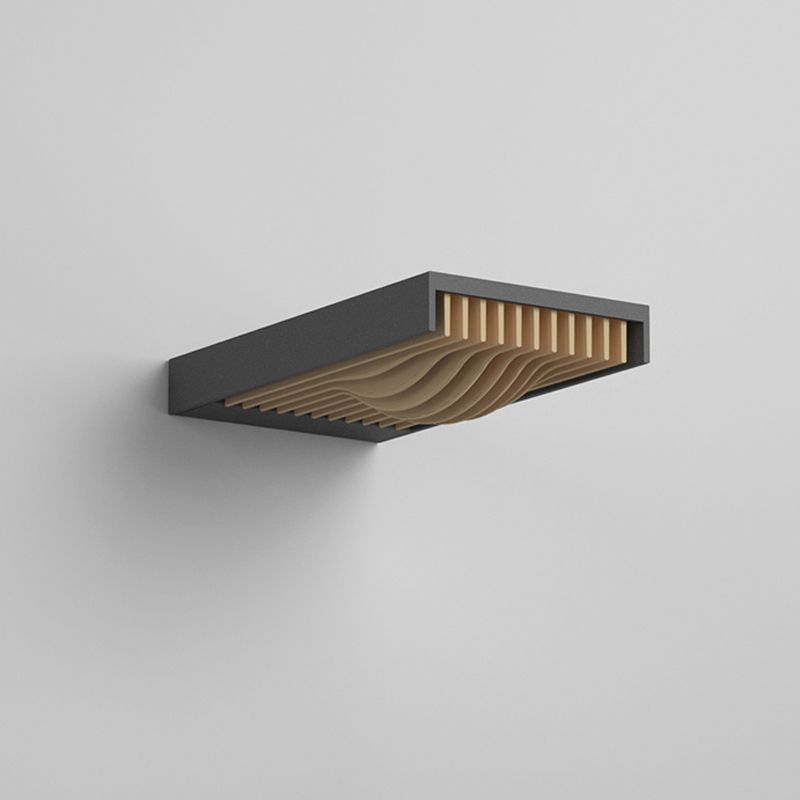 Metal LED Wall Mount Aluminum and Acrylic Geometric Wall Lighting in Matte Black