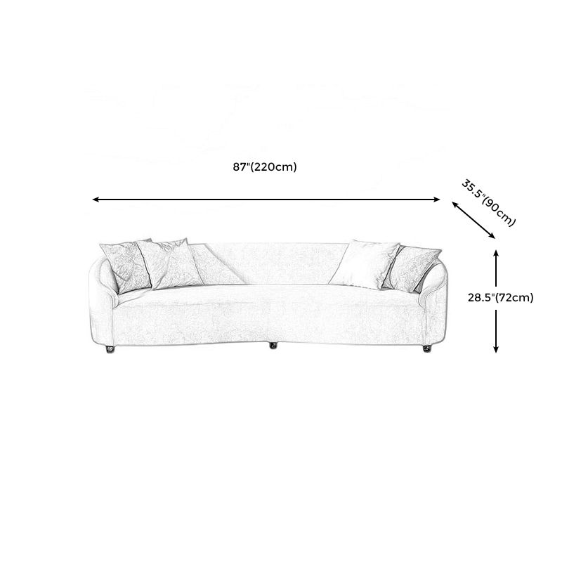 Loveseat curvado de terciopelo moderno con espalda apretada para una sala de bonificación