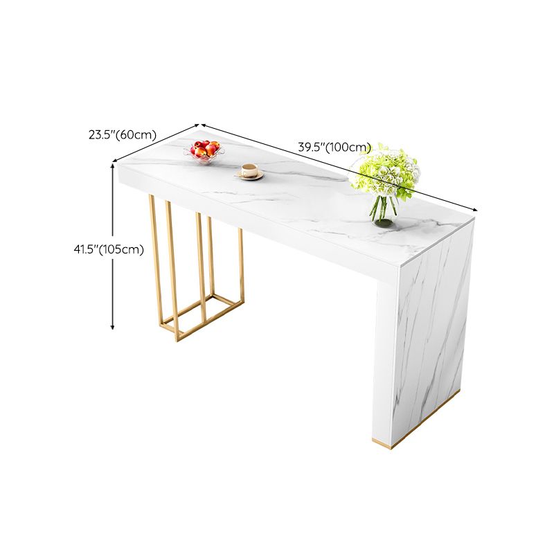 Rectangle Bistro Bar Table Sintered Stone Bar Table with Shelves