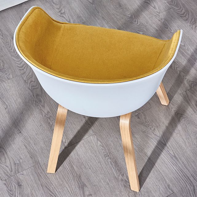Fauteuil de salle à manger à dossier solide blanc moderne, fauteuil de cuisine en bois