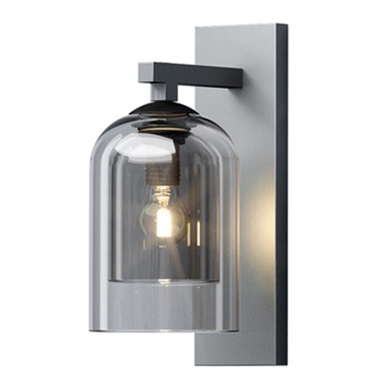 13.5" H Double-layer Glass Shade Creative Wall Lamp Single Bulb Modern Simplicity Bell Shaped Sconce Light