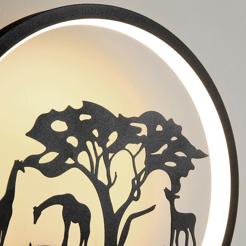 Nordic Style Metal Wall Light Round 10" Wide Wall Sconce for Living Room