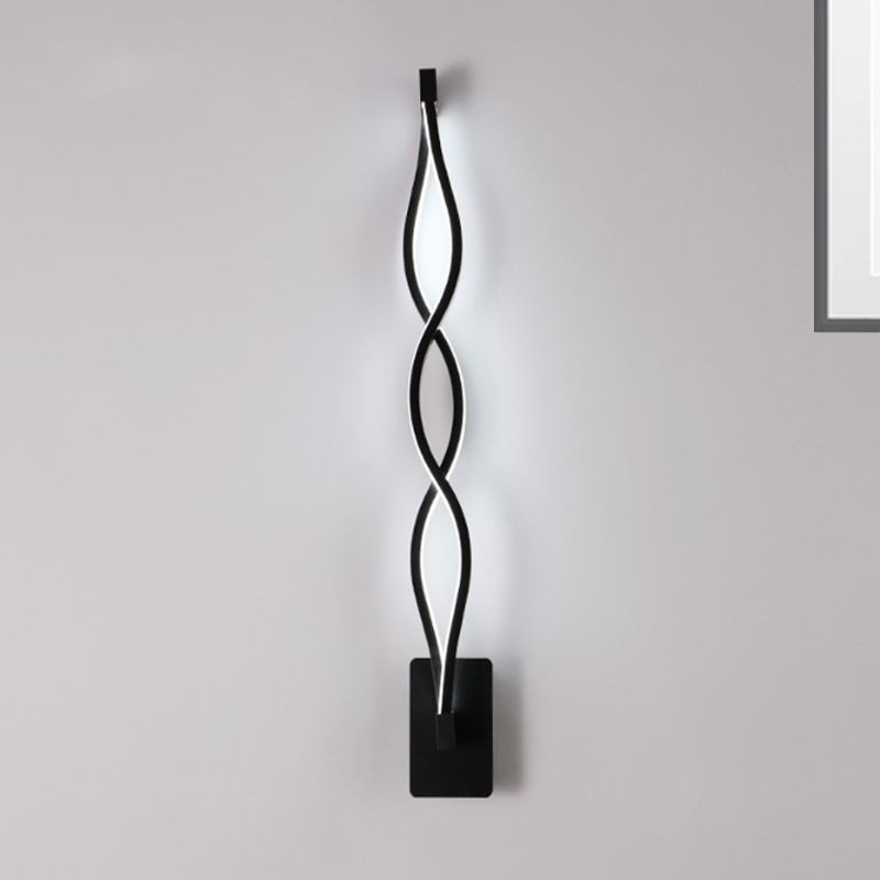 Acrylic Intertwined LED Wall Sconce Simplicity 1 Light Black/White Sconce Lighting in Warm/White Light