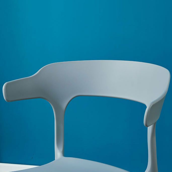 Glam Plastic Side Chair Matte Finish Open Back Dining Chair for Dinning Room