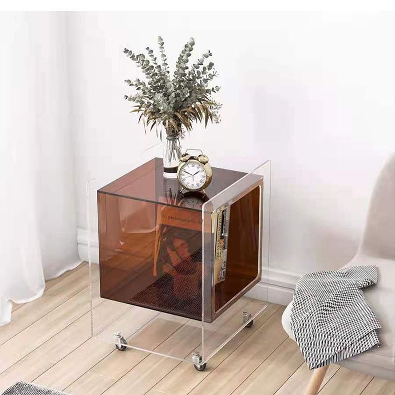 Modernism with Casters Coffee Table Acrylic 18.1'' Cocktail Table