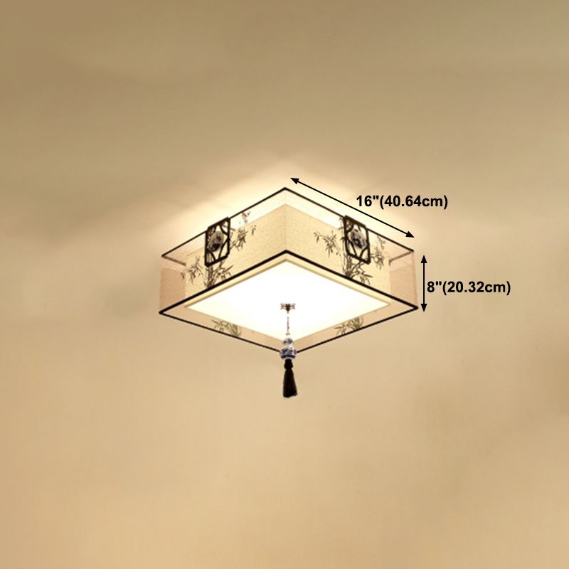 Contemporary Style Geometry Ceiling Fixtures Fabric Ceiling Mount Light Fixtures