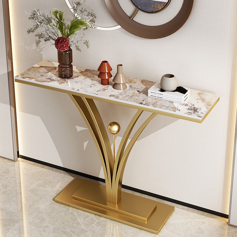 Rectangle for Hall Slate/metal Scratch Resistant Console Table 31.5" Tall