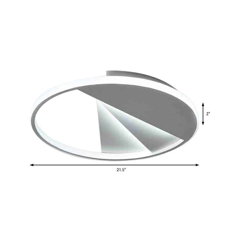 White Aluminum Acrylic Ceiling Lights Flush Mount Modern 18"/21.5" Round Flush Light in Warm/White for Bedroom