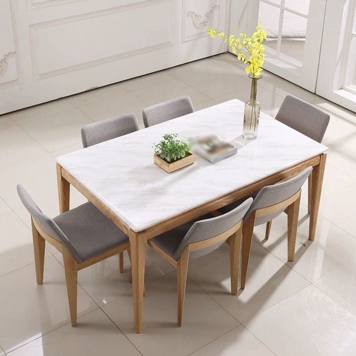 Scandinavische stijl linnen stof eetkamerstoel stoere stoelen met achterste rug (set van 4)