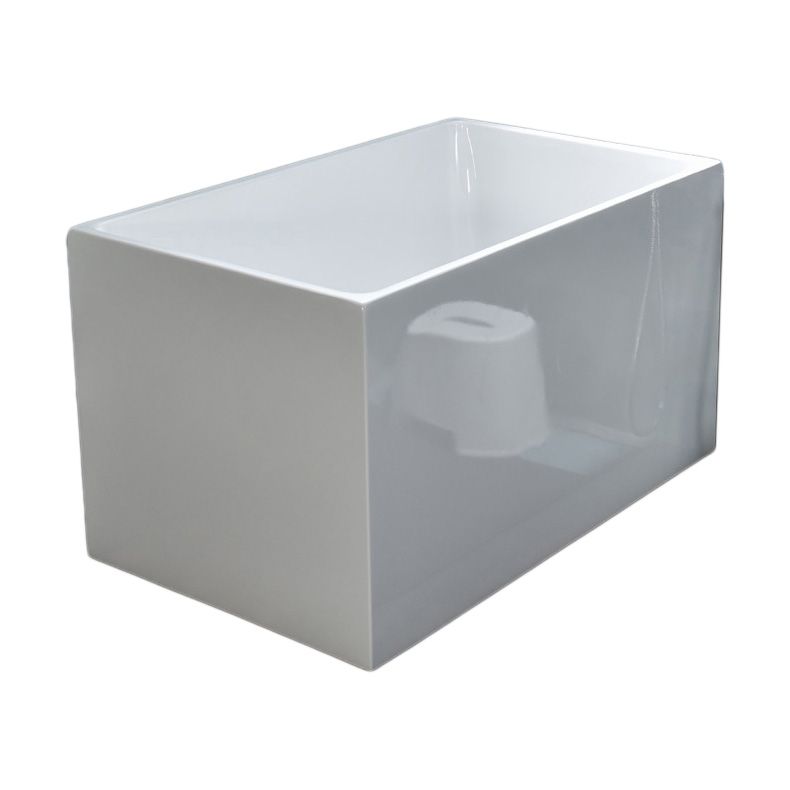 Modern Rectangular Stand Alone Bath Acrylic Soaking White Bathtub