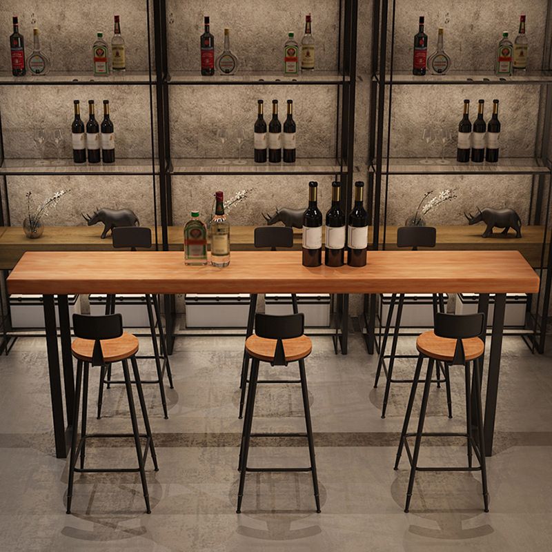 Modern Pub Table Solid Wood Bar Height Rectangle Bar Table for Indoor