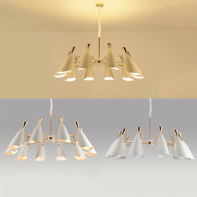 Eigentijdse stijl kroonluchter licht metalen trechter schaduw woonkamer hanglamp