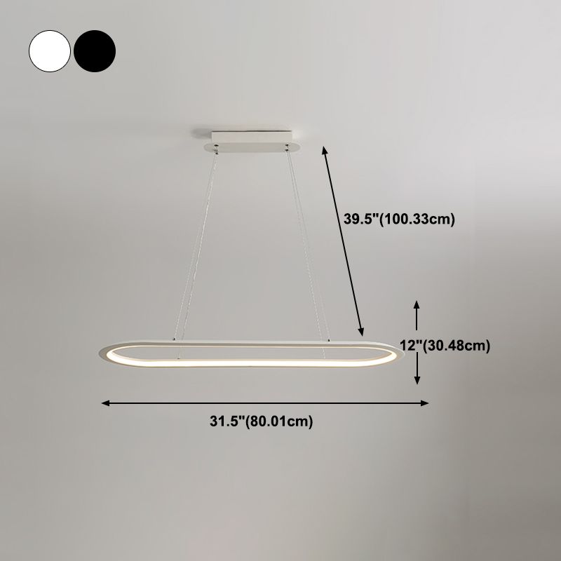 Linear Shape Island Light Modern Style Metal Single Light Island Lighting