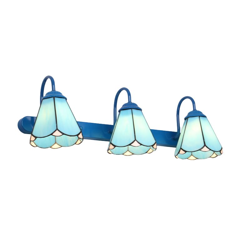 Handcrafted Art Glass Wall Lamp Tiffany Bell Shaped Bathroom Vanity Light