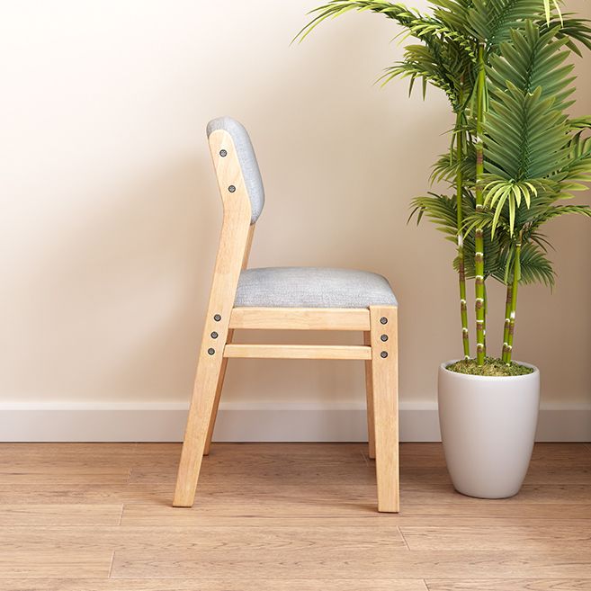 Modern Style Wood Chair Open Back Dining Side Chair with Upholstered for Dining Room