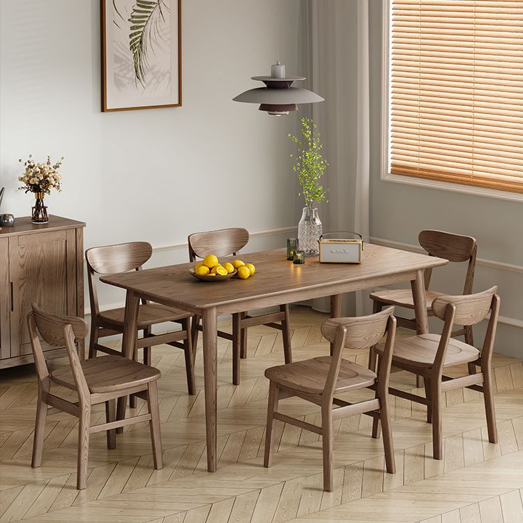 Tavolo da pranzo moderno di rettangolo di legno di cenere in noce con 4 gambe per il ristorante