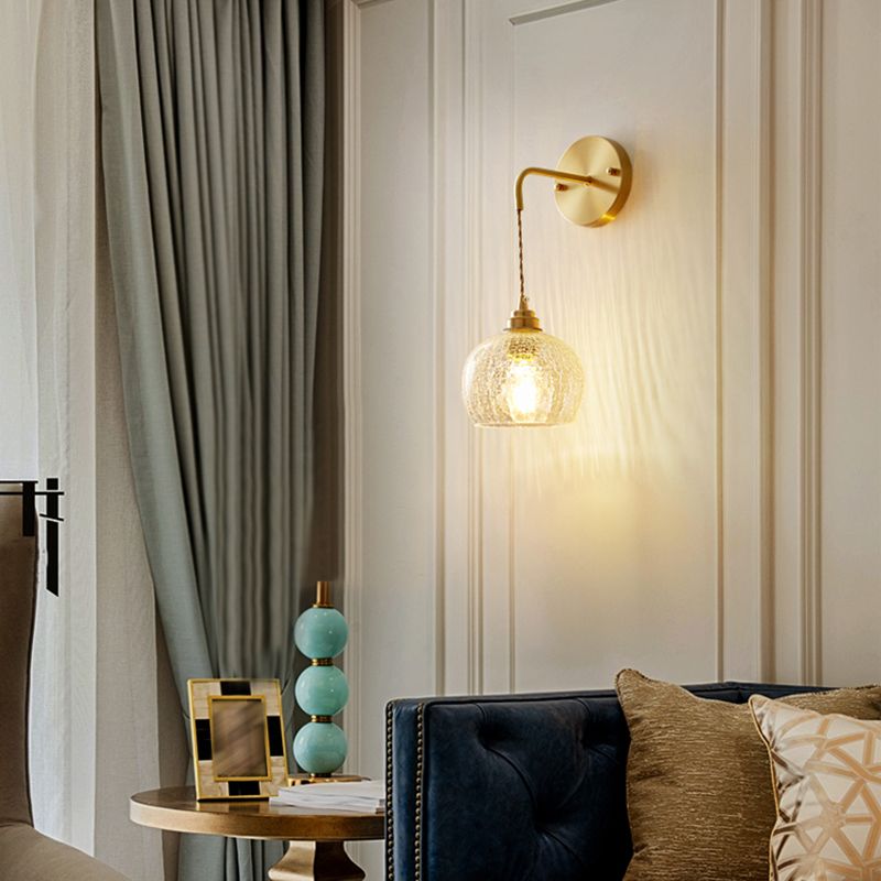 Glass Wall Sconce Lighting Simple Style Wall Mount Light Fixture